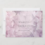 Bloemenroze Paarse Hydrangea Tuin Bruiloft Kaart (Achterkant)