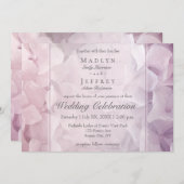 Bloemenroze Paarse Hydrangea Tuin Bruiloft Kaart (Voorkant / Achterkant)