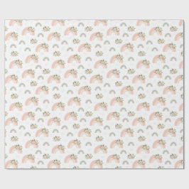 Bloemenroze regenboog cadeaupapier