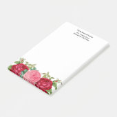 Bloemenroze rode rozen post-it® notes (Schuin)