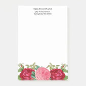 Bloemenroze rode rozen post-it® notes (Voorkant)