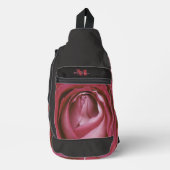 Bloemenroze roos bloemen monogram draagtas sling bag (Voorkant)