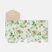 bloemenroze rozen bedankdoosjes (Uitgevouwen)