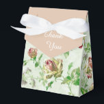 bloemenroze rozen bedankdoosjes<br><div class="desc">roze roze,  delicaat pastelfloreel patroon op  voorkeuren met optionele tekst.</div>