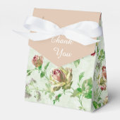 bloemenroze rozen bedankdoosjes (Voorkant Zijde)