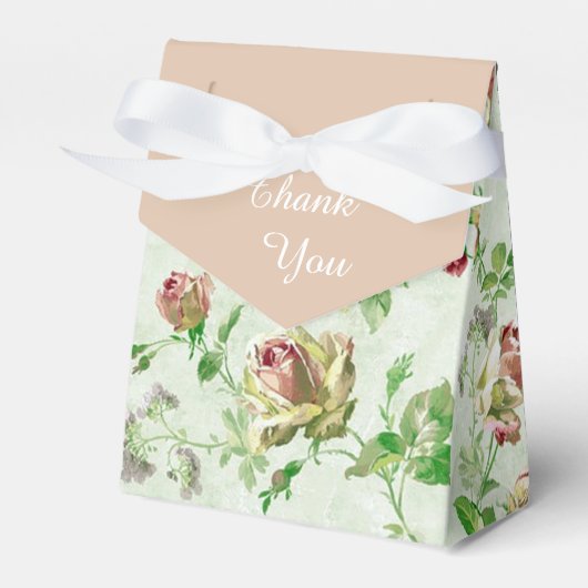 bloemenroze rozen bedankdoosjes (Voorkant Zijde)