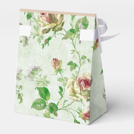 bloemenroze rozen bedankdoosjes (Achterkant)