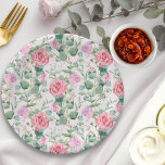 Bloemenroze rozen Elegant Tea Party Papieren Bordje<br><div class="desc">Bloempapier borden bedekt met roze rozen. Waterverf design - ideaal voor een tuinfeest, theefeesten, baby showers, vrijgezellenfeesten en verjaardagsfeestjes. Voor het coördineren van uitnodigingen, briefpapier, games en decor van de dag van het evenement, bladert u door mijn Tea Party Baby shower Collectie of bericht me om extra items toe te...</div>