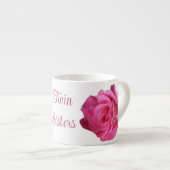  bloemenroze rozen tweelingzussen identiek espresso kop (Voorkant rechts)