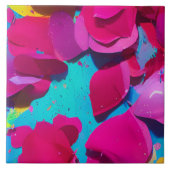 Bloemenroze rozenblaadjes tegeltje (Voorkant)