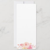 Bloemenroze Vrijgezellenfeest Menu Kaart (Achterkant)