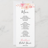 Bloemenroze Vrijgezellenfeest Menu Kaart (Voorkant)