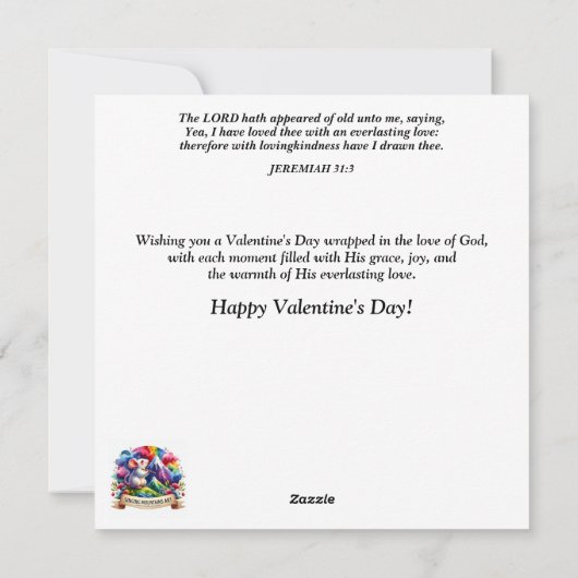 Bloemenroze Waterverf Liefde Kittens Valentijn Feestdagenkaart (Achterkant)