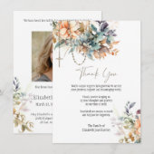 Bloemenrozenkrans foto begrafenis condoleance symp bedankkaart (Voorkant / Achterkant)