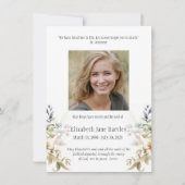 Bloemenrozenkrans foto begrafenis condoleance symp bedankkaart (Achterkant)