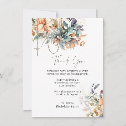 Bloemenrozenkrans foto begrafenis condoleance symp bedankkaart (Voorkant)