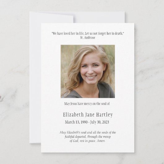 Bloemenrozenkrans foto begrafenis condoleance symp bedankkaart (Achterkant)