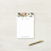 Bloemenrozenkrans religieus katholiek gebed post-it® notes (Op bureau)