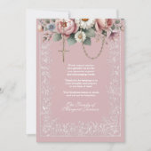 Bloemenrozenkrans religieuze begrafenis condoleanc bedankkaart (Voorkant)