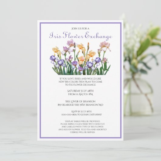 Bloemenruil Iris Bollen  Kaart (Staand voorkant)