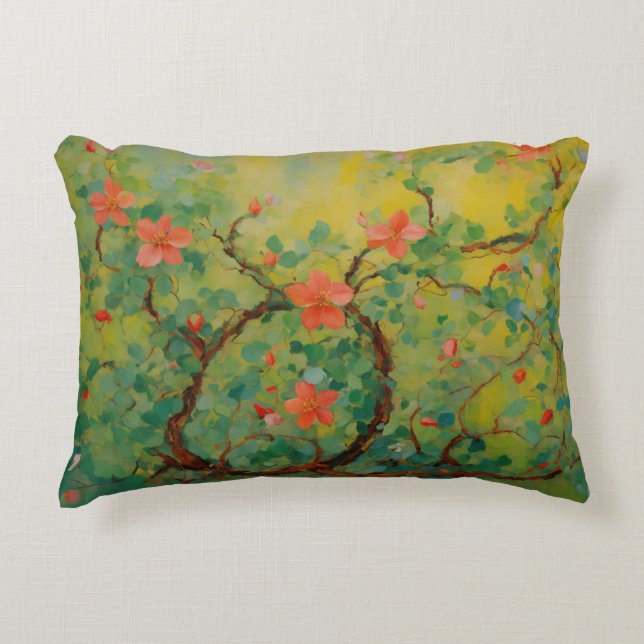 Bloemenrust bij ons thuis accent kussen (Voorkant)