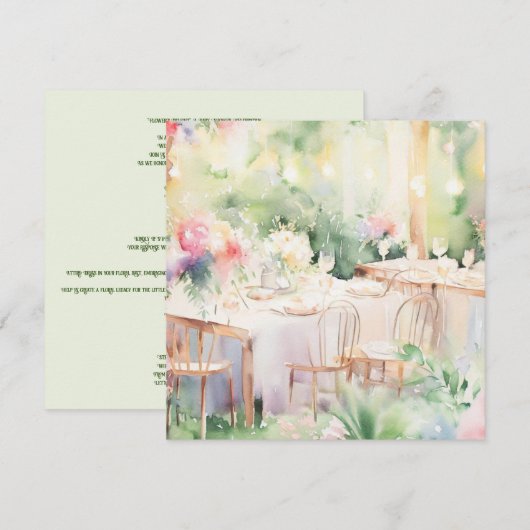 Bloemen's Delight: Serene bloesems, een Baby showe Kaart (Voorkant / Achterkant)