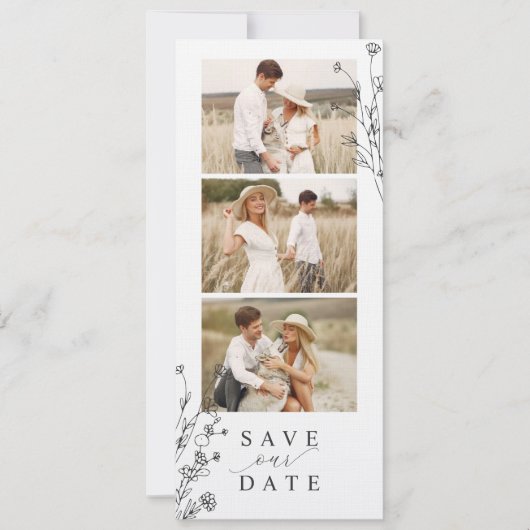 Bloemens Fotostrip Fotohokje Save The Date (Voorkant)