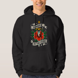 Bloemensabel Embleem   Levendig Hibiscus Zomer Hoodie