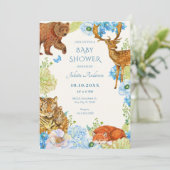 Bloemensafari bos moeder natuur baby shower kaart (Staand voorkant)