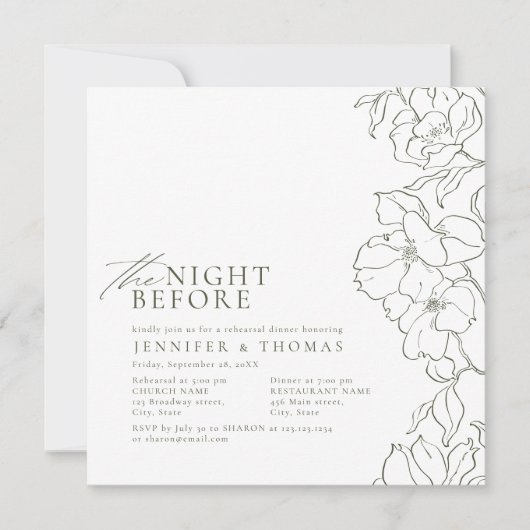 Bloemensalie groen de avond voor de repetitie kaart (Voorkant)