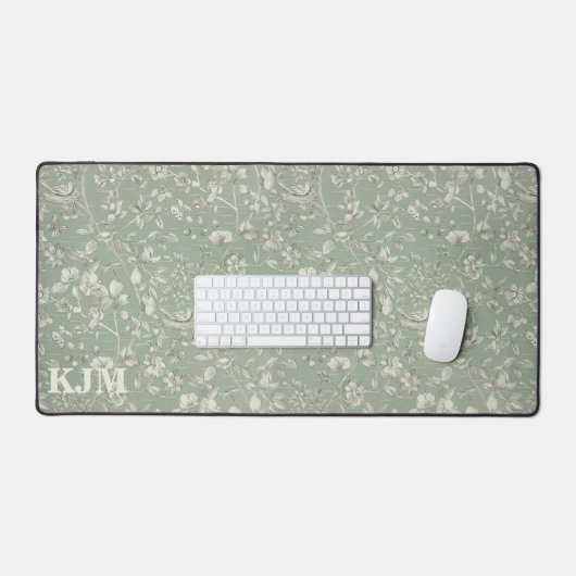  Bloemensalie Groen Monogram Bureaumat (Keyboard & Muis)