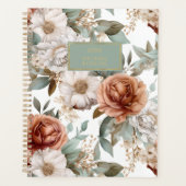 Bloemensalie Sienna Taupe Waterverf Flower Planner (Voorkant)