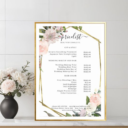 Bloemensalon Prijslijst Poster