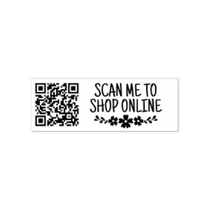 Bloemenscan Me om uw QR-code te shoppen Zelfinktende Stempel