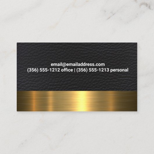 Bloemenschaar Logo | Leer | Goud Metaalglans Visitekaartje (Achterkant)