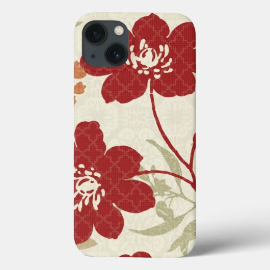 Bloemenschaduwen in rood en oranje Case-Mate iPhone case (Achterkant)
