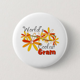 Bloemenschat De Coolste Oma Ronde Button 5,7 Cm