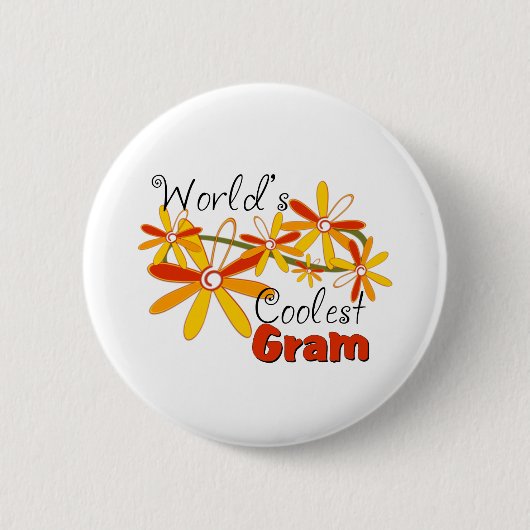 Bloemenschat De Coolste Oma Ronde Button 5,7 Cm (Voorkant)