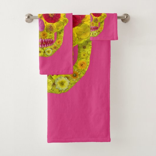 Bloemenschedel 8 bad handdoek (Insitu)
