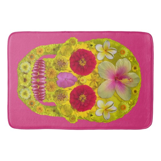 Bloemenschedel 8 badmat (Voorkant)