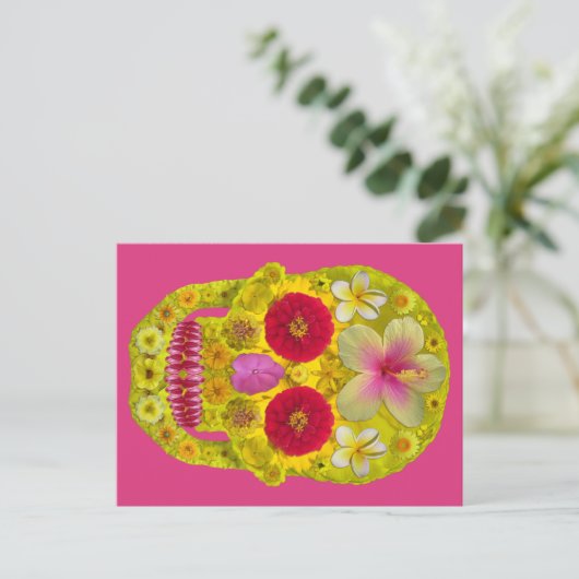 Bloemenschedel 8 briefkaart (Staand voorkant)