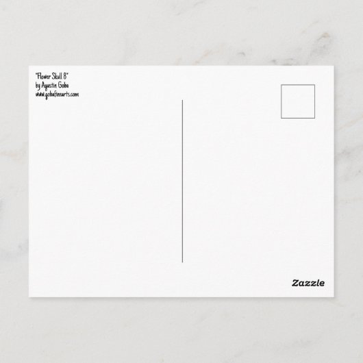 Bloemenschedel 8 briefkaart (Achterkant)