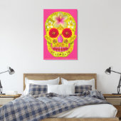 Bloemenschedel 8 canvas afdruk (Insitu (Slaapkamer))