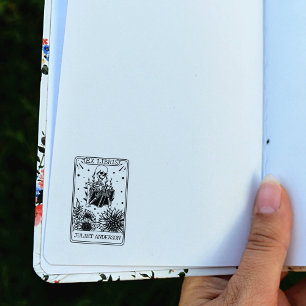 Bloemenschedel Boek Tarot Bibliotheek  Rubberstempel
