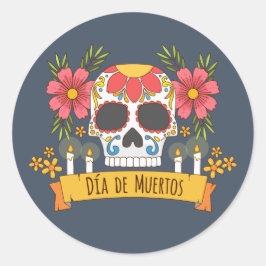 Bloemenschedel Dia de los Muertos | STICKER