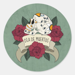 Bloemenschedel Dia de los Muertos | STICKER