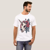 Bloemenschedel Eenhoorn (1) T-shirt (Voorkant volledig)