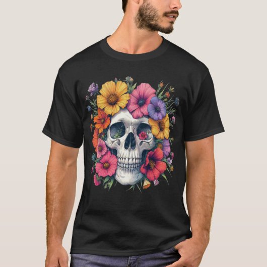 Bloemenschedel Esthetiek  T-shirt (Voorkant)