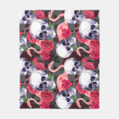 Bloemenschedel, flamingo naadloos patroon. fleece deken (Voorkant)