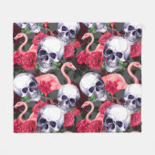 Bloemenschedel, flamingo naadloos patroon. fleece deken (Voorkant (Horizontaal))